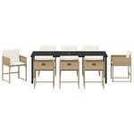 vidaXL Ensemble de salle à manger pour jardin 9 Pièces Beige Poly rotin
