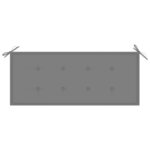 Vidaxl banc de jardin avec coussin gris 120 cm bois de teck massif
