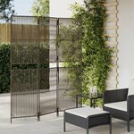 vidaXL Cloison de séparation 3 panneaux gris résine tressée