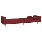 vidaXL Canapé-lit à 2 places avec deux oreillers rouge bordeaux tissu