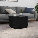 vidaXL Table basse avec lumières LED chêne noir 50x50x40 cm