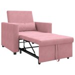 vidaXL Canapé-lit convertible rose velours 3-en-1