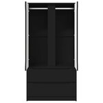 vidaXL Cabinet de salle de bain avec tiroir Noir 79 5 x 49 x 156 cm