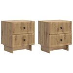 vidaXL Cabinet de chevet 2 Pièces Chêne artisanal 43 x 34 5 x 47 5 cm