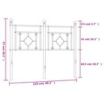 vidaXL Tête de lit métal noir 120 cm