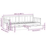 vidaXL Lit de jour avec tiroirs sans matelas 80x200 cm bois massif
