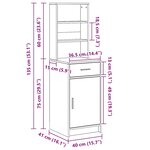 vidaXL Armoire haute en chêne noir - 40x41x135 cm  fabriquée en bois d'ingénierie
