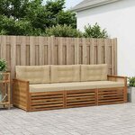 vidaXL Ensemble de canapés d'extérieur 3 Pièces Naturel et Beige