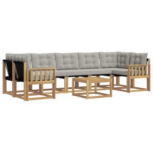 vidaXL Ensemble de canapés d'extérieur 8 pc Blanc et gris clair