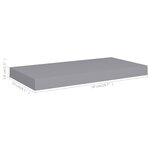 vidaXL Étagère murale flottante gris 50x23x3 8 cm MDF