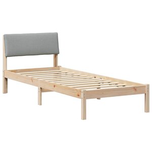 vidaXL Cadre de lit avec tête de lit Marron et gris clair 80 x 200 cm