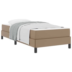 vidaXL Cadre de lit avec matelas Cappuccino 100 x 200 cm tissu