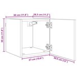 vidaXL Meuble TV mural 4 Pièces Chêne noir 30 5 x 30 x 30 cm