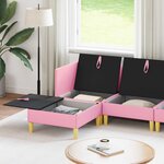 vidaXL Canapé modulaire avec rangement 5 Pièces Rose Tissu
