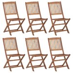 vidaXL Chaises pliables de jardin lot de 6 Bois d'acacia solide