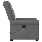 vidaXL Fauteuil inclinable de massage électrique gris foncé tissu