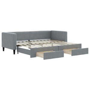 vidaXL Lit de jour avec gigogne et tiroirs sans matelas 80x200 cm