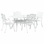 vidaXL Ensemble de salle à manger pour jardin 5 Pièces Blanc Aluminium