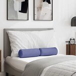 vidaXL Coussins d'accent 2 Pièces Bleu denim Ø 15 x 40 cm tissu