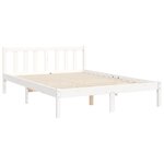 vidaXL Cadre de lit avec tête de lit blanc 140x200 cm bois massif