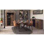 Table à manger MONACO - bois oak et noir - 180 x 90 x 74.8 cm