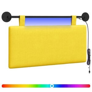 vidaXL Tête de lit suspendue Jaune clair Tissu en velours côtelé