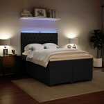vidaXL Sommier à lattes de lit avec matelas Noir 140x200 cm Velours