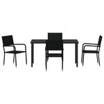 vidaXL Set de Salle à Manger de Jardin 5 Pièces Noir Rotin