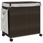 vidaXL Panier à linge avec roulettes marron foncé 60x35x60 5 cm