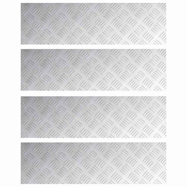 vidaXL Plaques en Aluminium Damier 4 Pièces Antidérapantes 70x20 cm