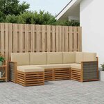 vidaXL Ensemble de canapé d'angle avec coussin 5 Pièces Naturel