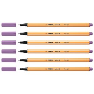 Feutre à Pointe Fine point 88 Mauve glycine x 6 STABILO