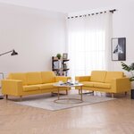Vidaxl ensemble de canapé 2 pièces tissu jaune