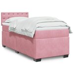 vidaXL Sommier à lattes de lit avec matelas Rose 100x200 cm Velours