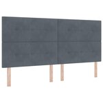 vidaXL Lit à Ressorts avec Matelas & Banc Gris Foncé 200x200 cm Velours