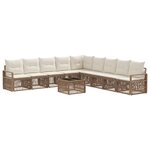 vidaXL Ensemble de canapé de jardin 10 Pièces Beige polyrotin