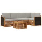 vidaXL Ensemble de canapé d'angle 5 Pièces Naturel et gris clair