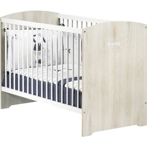 Lit bébé Smile hêtre Cendré 3 positions 120 x 60 cm