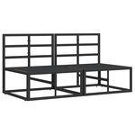 vidaXL Mobilier de jardin avec coussin 2 Pièces Noir Aluminium