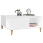 vidaXL Table basse blanc 80x80x36 5 cm bois d'ingénierie