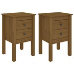 vidaXL Tables de chevet 2 Pièces Marron miel 40x35x61 5 cm Pin solide
