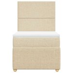 vidaXL Sommier à lattes de lit avec matelas Crème 90x200 cm Tissu