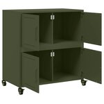 vidaXL Buffet vert olive 68 5x39x72 cm acier laminé à froid