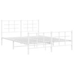 vidaXL Cadre de lit métal sans matelas et pied de lit blanc 150x200 cm