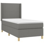 vidaXL Sommier à lattes de lit avec matelas Gris foncé 100x200cm Tissu