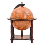 vidaXL Support à vin bar forme globe Marron Bois d'eucalyptus massif