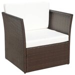 vidaXL Chaise de jardin avec tabouret Marron Résine tressée