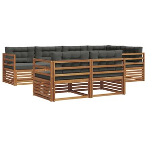 vidaXL Ensemble de canapés d'extérieur 7 Pièces Naturel et Anthracite