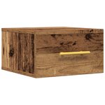 Table de chevet murale en bois ancien 35x35x20 cm