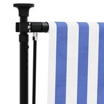 vidaXL Store roulant d'extérieur bleu et blanc 200x270 cm tissu acier